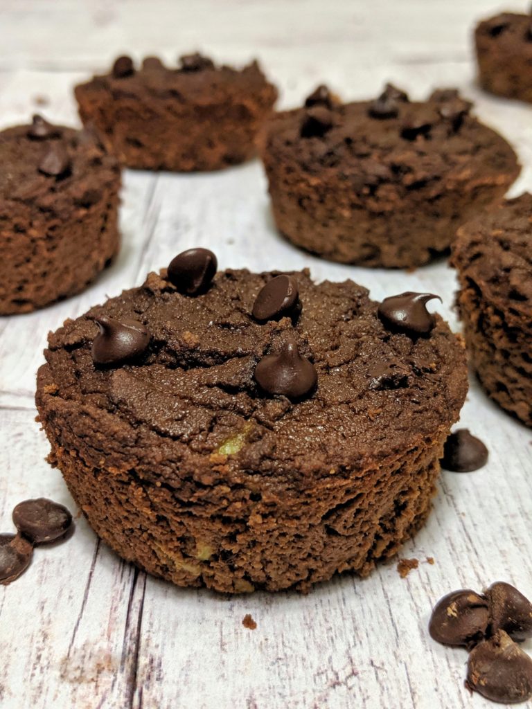 Rich Double Chocolate Avocado Muffins complete with chocolate chips. Made with almond and coconut flour and no oil, you can have 2 of these paleo, keto and gluten free chocolate avocado muffins for breakfast!