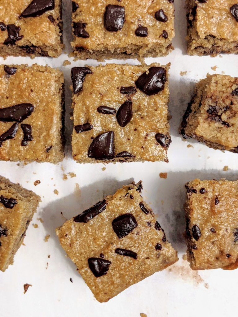 Made with Cashew Flour, these Chocolate Chunk Tahini Cake Bars are gluten-free and nut-free delicious snack or dessert.