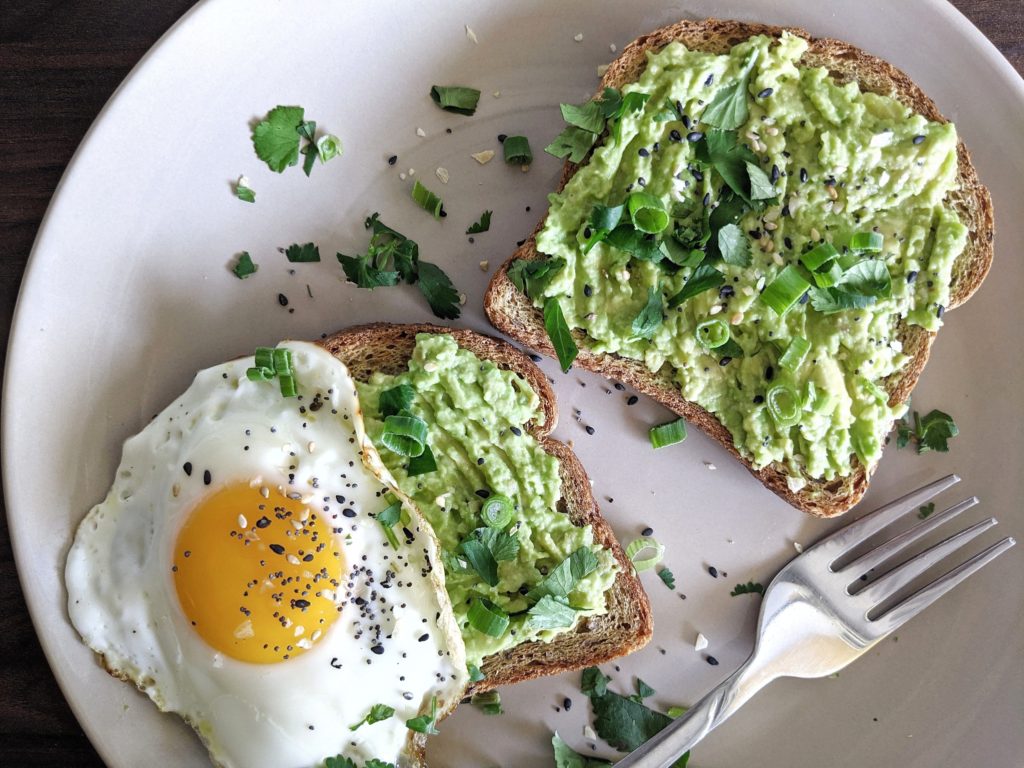 Mashed avocado and everything but the bagel seasoning is such a good combination, but when you have it with the crunch of a slice of toast with egg, there’s nothing better.