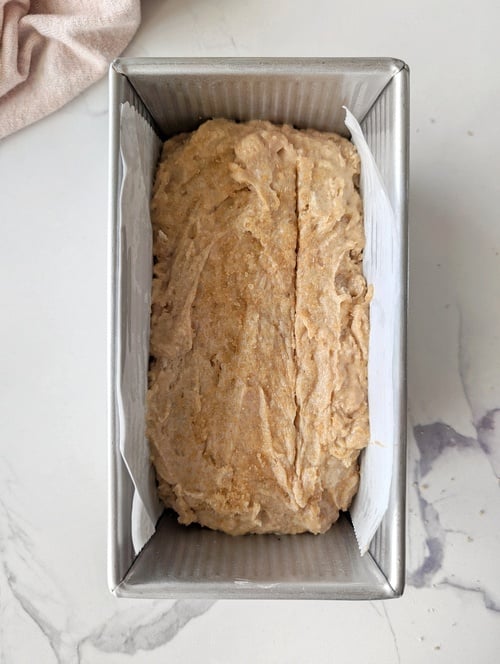 Pour batter into pan