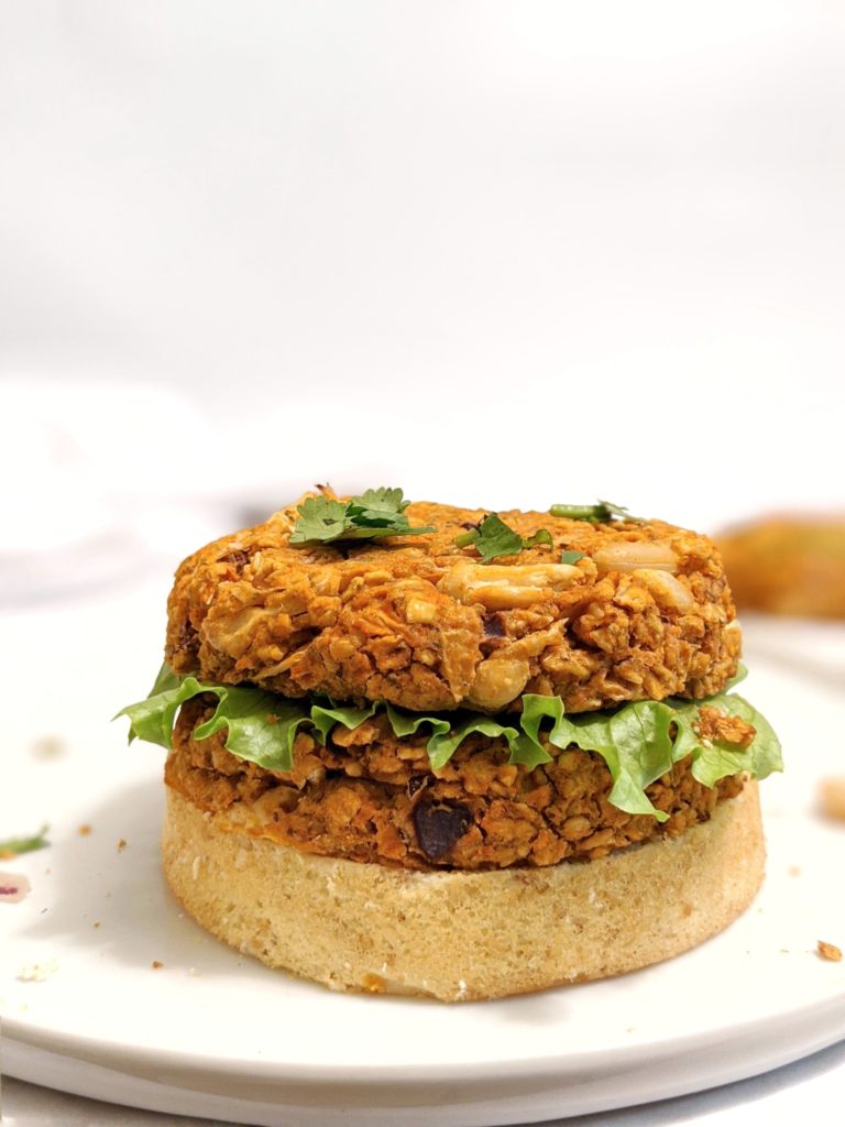 Spiced White Bean and Carrot Veggie Burgers: An easy meatless meal packed with protein and fiber. With a ton of flavorful spices, these patties are a perfect and delicious meal prep recipe!