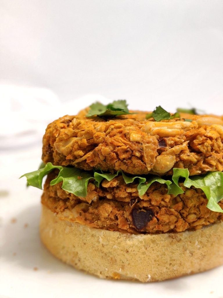 This healthy veggie burger is made with white beans and oats so there’s no black beans, no mushrooms, no bread crumbs, no soy either - just the best combination.