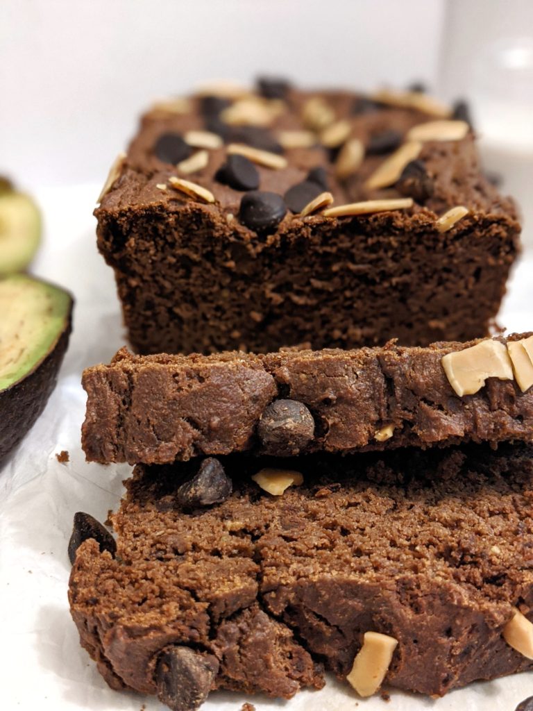 Moist, tender and decadent, this Chocolate Avocado Bread is a delicious breakfast loaf that’s actually healthy and high protein too. Made with mashed avocado, whole wheat flour and protein powder, its full of good fats, fiber and no sugar!