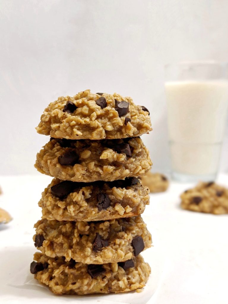 Peanut Butter, Banana and Oatmeal are all you need for these chewy 3 Ingredient Banana Oat Cookies. They’re gluten-free, vegan, just overall healthy, and extremely easy to together. Perfect for a healthy dessert, on-the-go snack or breakfast.