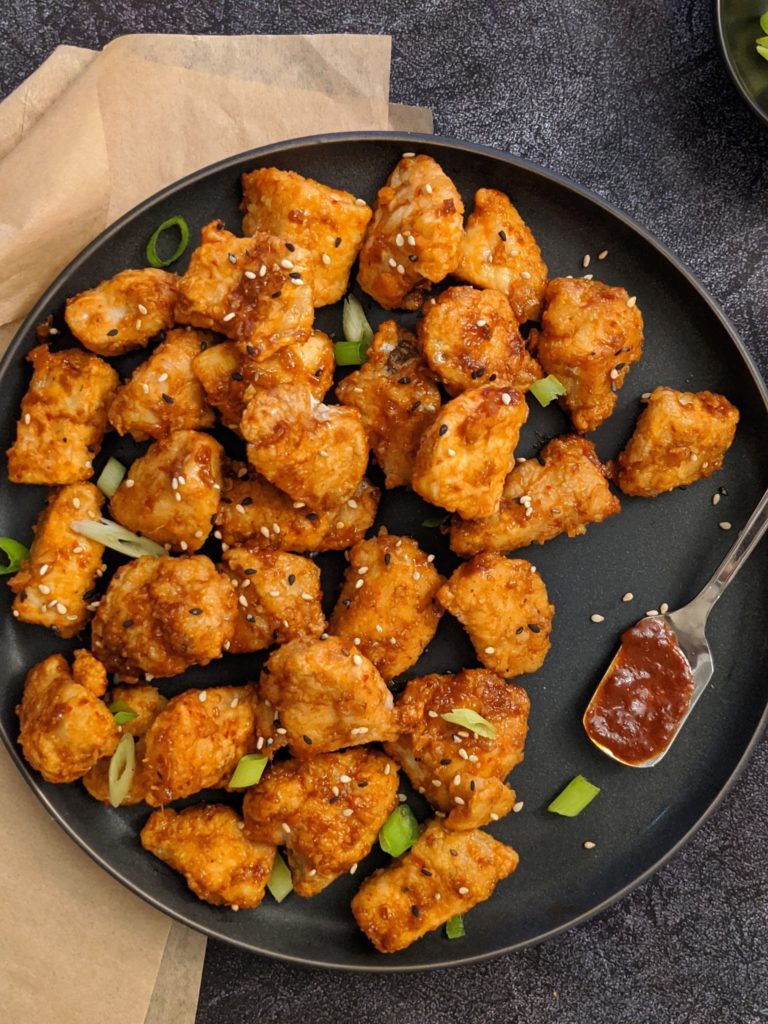 Sweet and spicy, this crispy Korean Fried Chicken is actually made in an Air Fryer. A healthy and Paleo alternative made with coconut aminos, tapioca starch and stevia but still has all the authentic flavors!