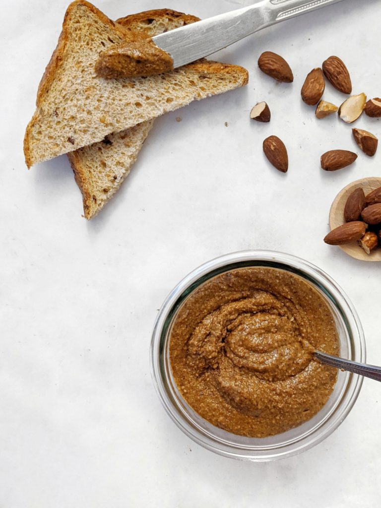 A basic diy recipe for easy and healthy homemade almond nut butter without oil!