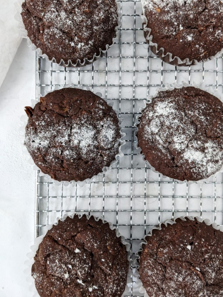 These homemade healthy chocolate zucchini muffins are super easy to make, and are perfect for when you don’t want to wait an hour for a chocolate zucchini bread. 