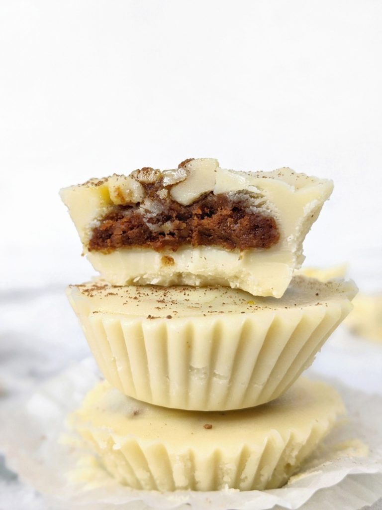 These homemade Reese’s peanut butter cups with pumpkin are a no bake and no cook recipe; 