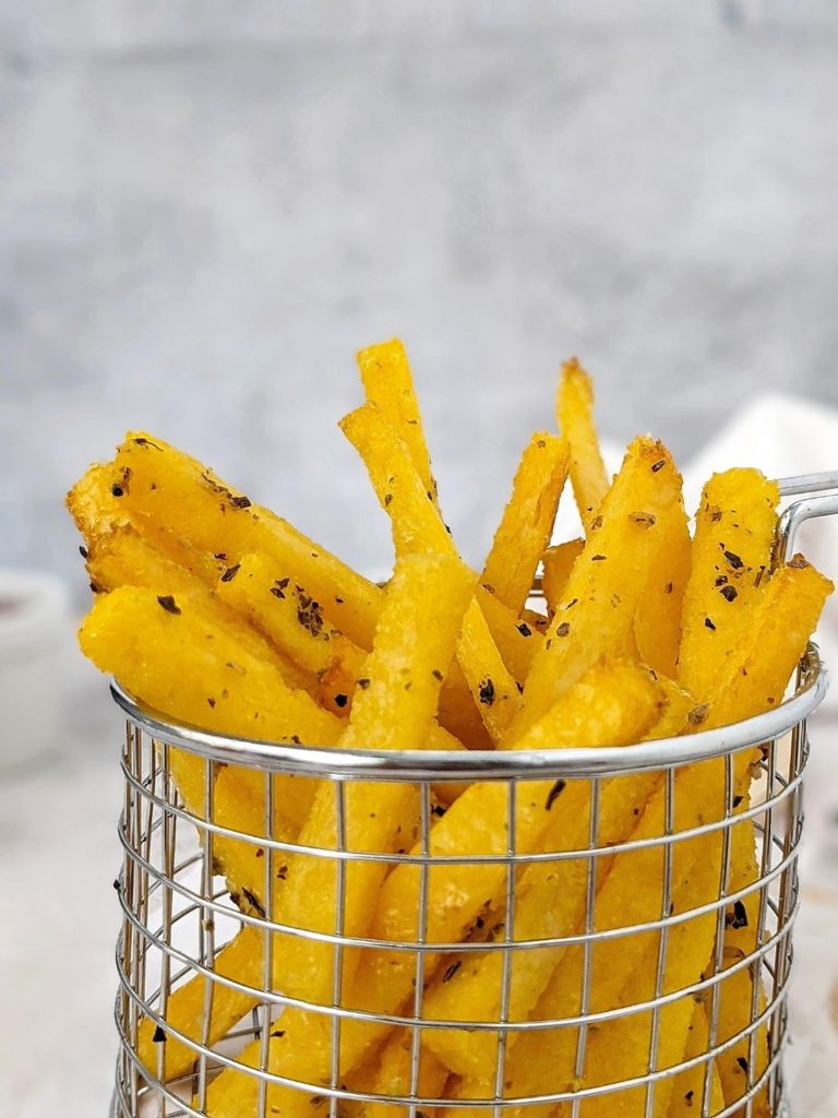I made these polenta fries with precooked polenta from the tube - the kind you buy from the store - and a few pantry staples.