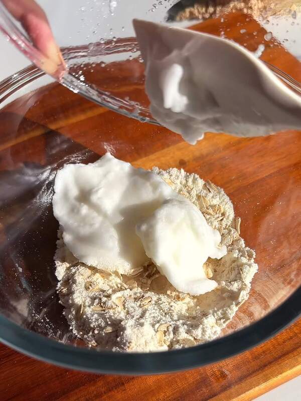 add egg whites to dry mix