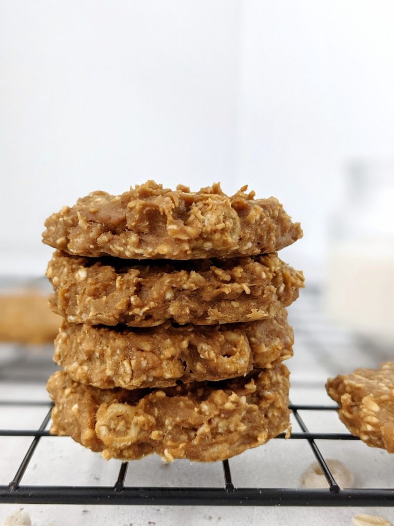Chewy and Healthy Flourless Banana Cereal Cookies held together by peanut butter powder! Made with oatmeal and cheerios, these delicious peanut butter banana cookies are perfect for breakfast. Vegan, gluten free and sugar-free too!