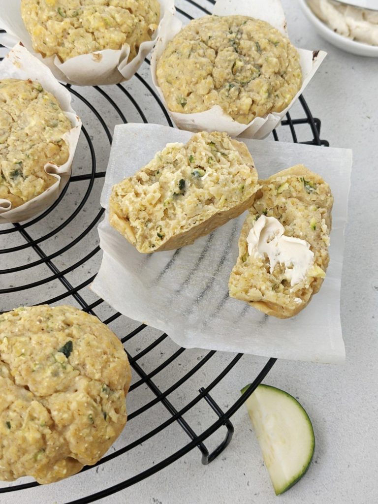 Moist and fluffy Whole Wheat Zucchini Cornbread Muffins for a healthy take on the classic southern cornbread. With the perfect balance of sweet and savory, serve these fresh cornmeal muffins with some butter, a bowl of chili, or as a Thanksgiving side dish.