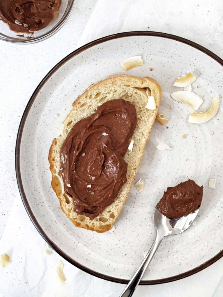 Actually the Best Chocolate Protein Spread recipe made with just 3 ingredients! High protein chocolate spread uses protein powder and yogurt, has no fat, is sugar free, and can be Vegan too. A great alternative for high protein Nutella!