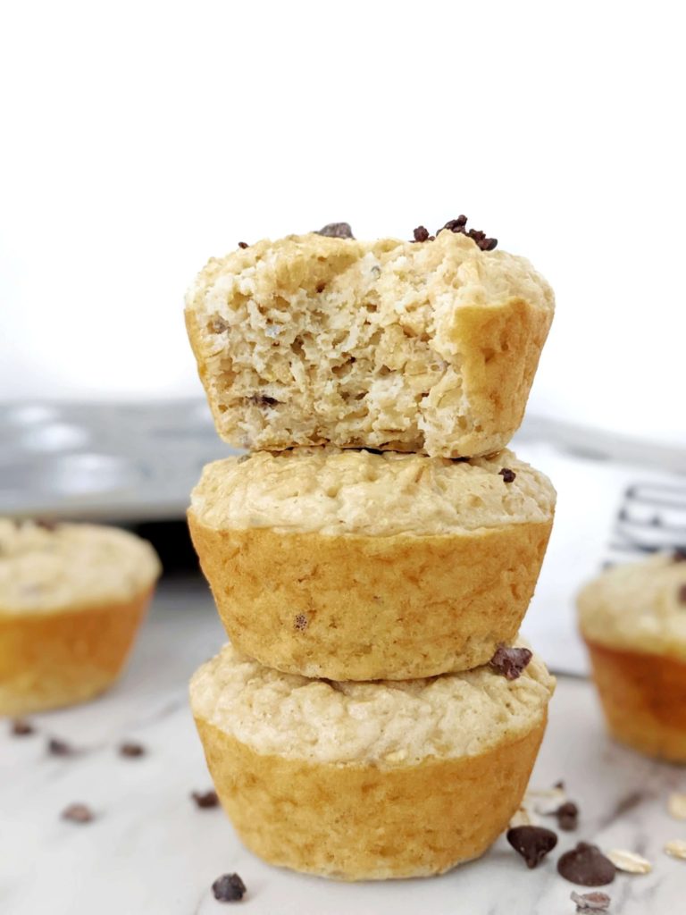 Easy and tasty Baked Oatmeal Protein Cups made with instant oats and rolled oats for a perfectly soft and fluffy texture like protein oatmeal muffins! A healthy and gluten free make ahead breakfast oat muffin sweetened only with protein powder.