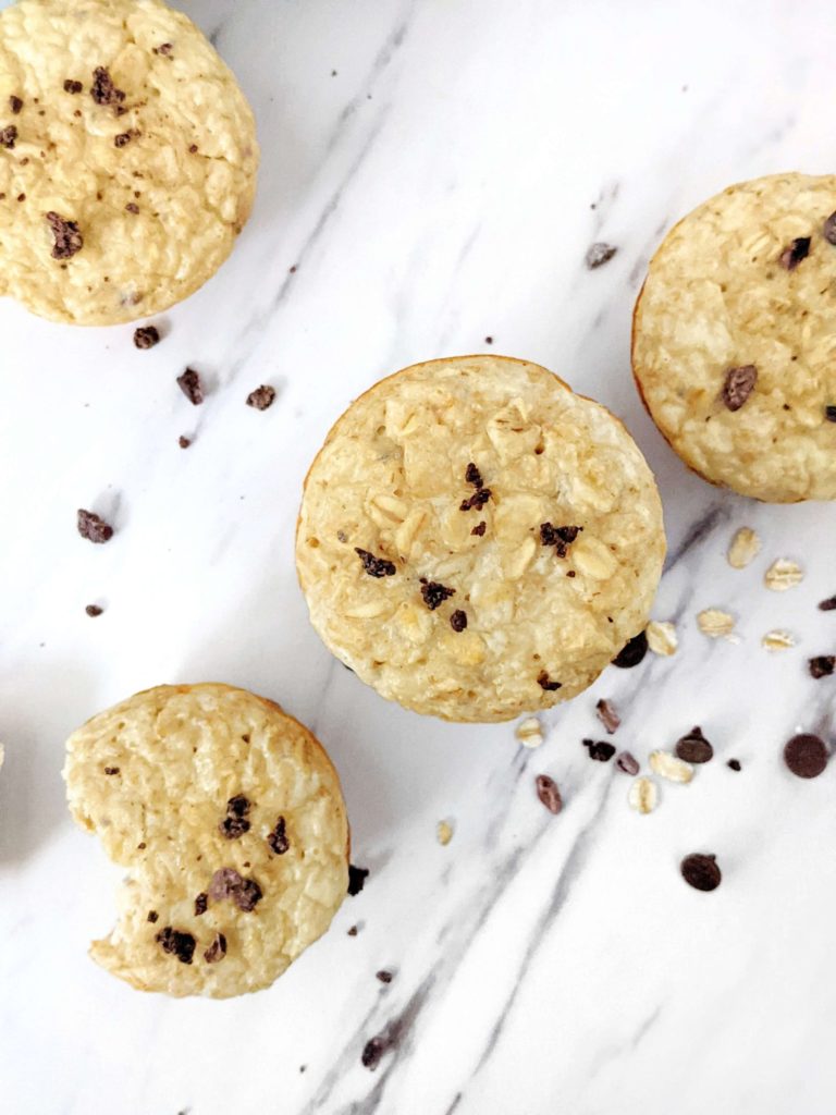 Easy and tasty Baked Oatmeal Protein Cups made with instant oats and rolled oats for a perfectly soft and fluffy texture like protein oatmeal muffins! A healthy and gluten free make ahead breakfast oat muffin sweetened only with protein powder.