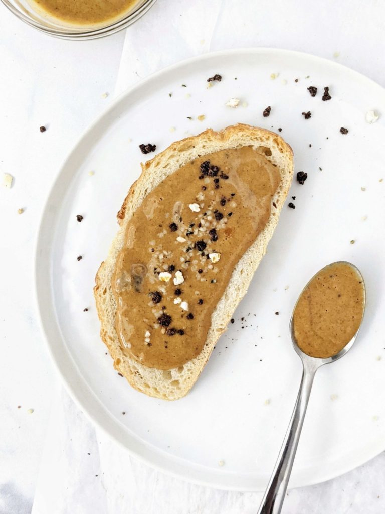 A quick recipe for homemade High Protein Peanut Butter Spread made in under 2 minutes. The perfect healthy low calorie high protein spread that tastes just like peanut butter but with much less fat!