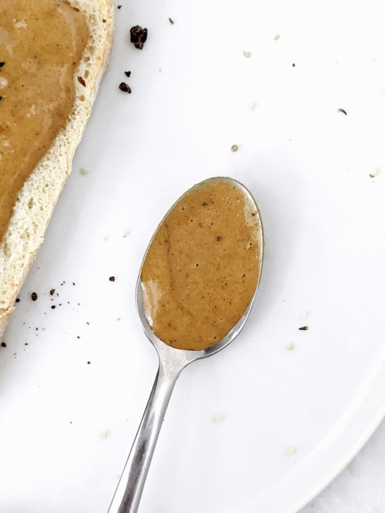 A quick recipe for homemade High Protein Peanut Butter Spread made in under 2 minutes. The perfect healthy low calorie high protein spread that tastes just like peanut butter but with much less fat!