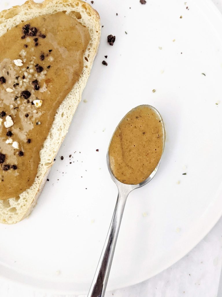 A quick recipe for homemade High Protein Peanut Butter Spread made in under 2 minutes. The perfect healthy low calorie high protein spread that tastes just like peanut butter but with much less fat!