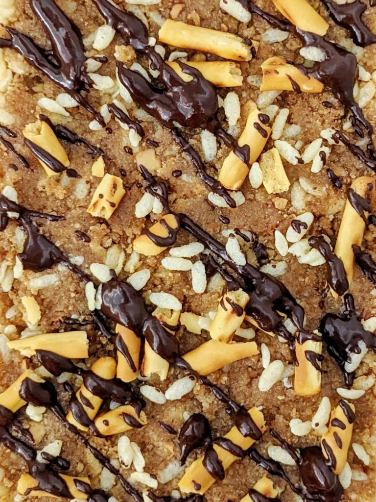 Soft and fudgy No Bake Protein Blondies with rich almond butter flavor and perfect sweetness from protein powder. With no baking involved, these protein powder blondie squares are a great quick fix healthy dessert; Sugar free, gluten free and low carb too.