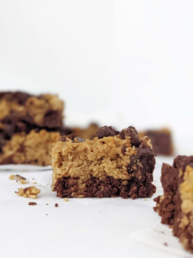 Most perfect Protein Chickpea Brookies - gluten free, sugar free, Vegan, low calorie, no oil, no flour, but a perfectly fudgy brownie and cookie in one! Made with chickpeas and sweetened with protein powder, this healthy protein brookie recipe is a must try.
