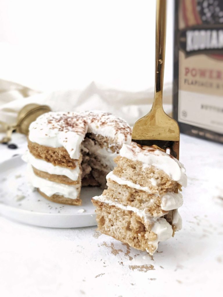 he most realistic Tiramisu Protein Pancakes soaked in coffee and layered with a protein cream cheese topping. These high protein tiramisu pancakes use pancake mix and are perfect for recipe for tiramisu without ladyfingers!