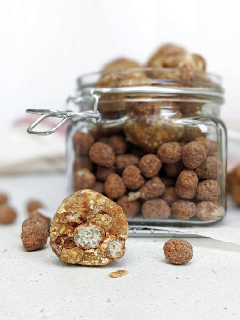 These no bake Cocoa Puff Protein Balls with cereal and protein powder are an easy snack, breakfast or post workout treat! Low sugar and healthy chocolate cereal puff energy bites on the go!