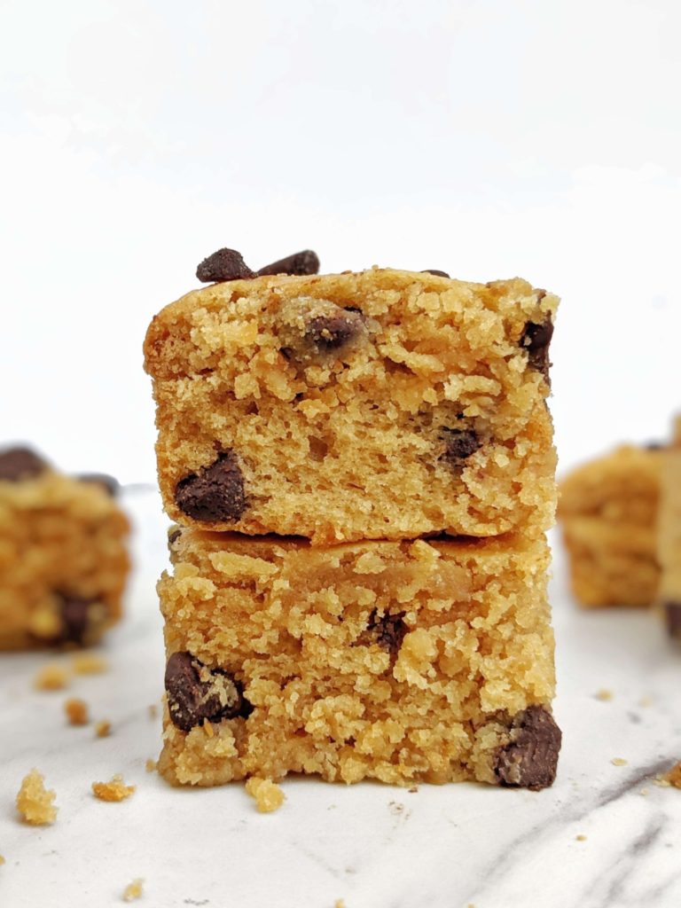 Unbelievably soft Collagen Cookie Bars with the sweetness and peanut butter flavor, but healthy sugar free and low fat! With no protein powder, these cookie bars get the high protein from collagen peptides powder and use monkfruit and peanut butter powder for the goodness!