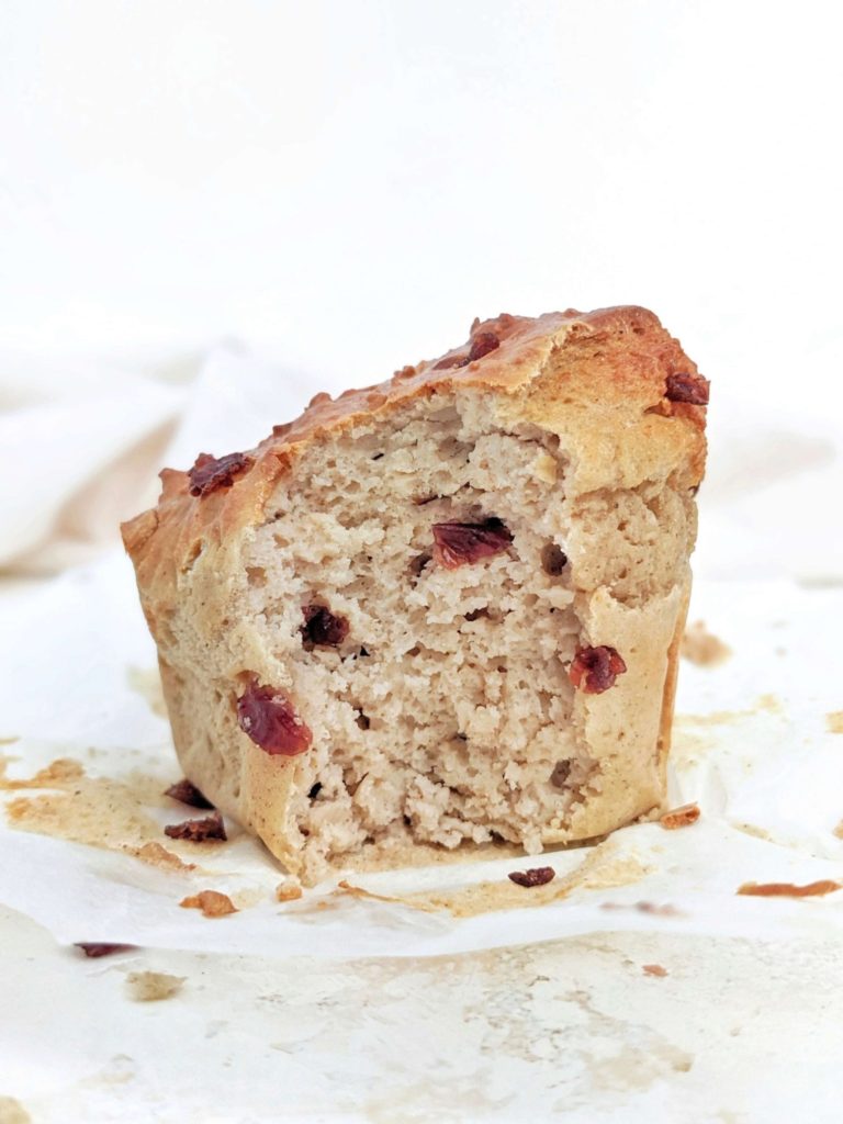 A super quick single serving Air Fryer Protein Muffin with vanilla and unflavored protein powder. This healthy air fryer muffin recipe uses whole wheat pastry flour, and has no sugar or oil either. A perfect base for mix ins like chocolate chips too.