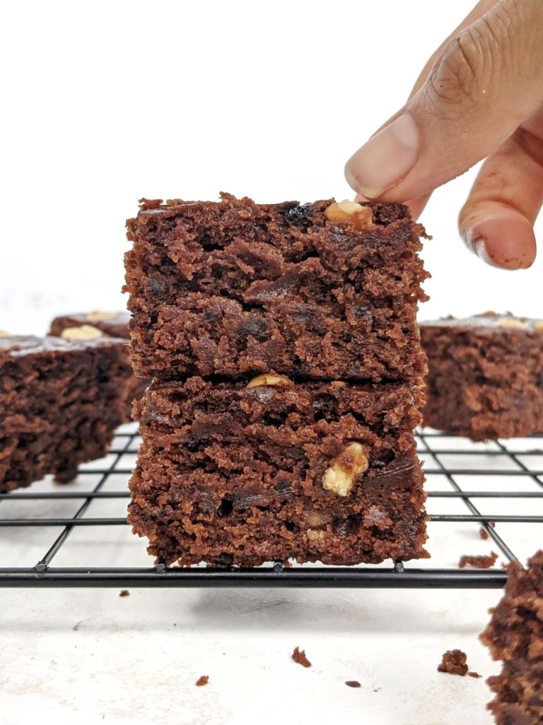 Fudgy Mocha Collagen Brownies made with collagen peptides powder and a ton of egg whites for an extra high protein brownie recipe without protein powder! Coffee collagen brownies are healthy, sugar free and gluten free too!