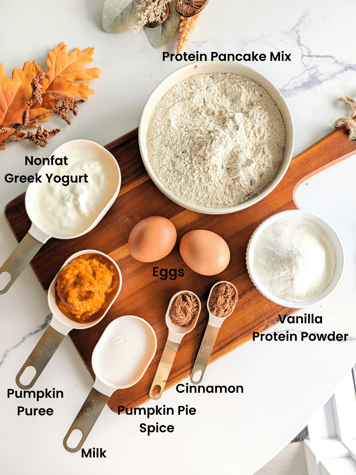 ingredients for pumpkin bread with pancake mix