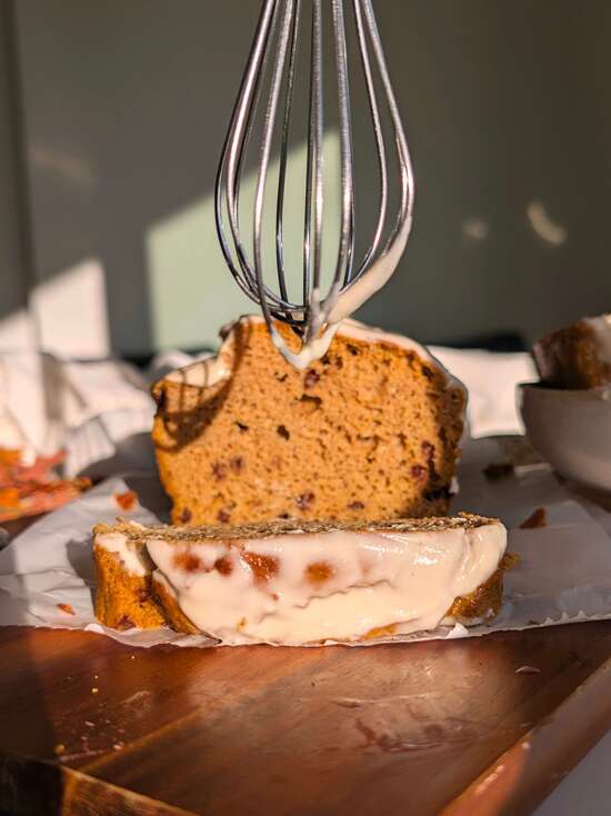 pour glaze then slice