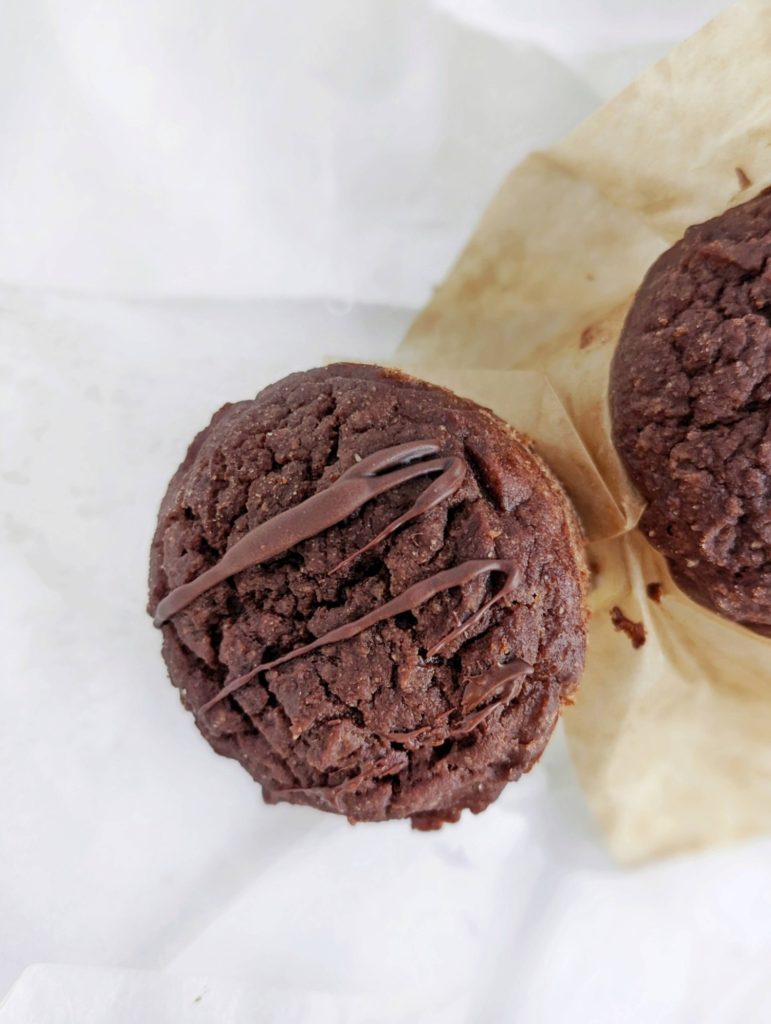 Unbelievably moist and light but Low Calorie Chocolate Protein Muffins! These healthy chocolate muffins use a ton of applesauce and protein powder, and have no oil or sugar. A low fat and low sugar recipe.