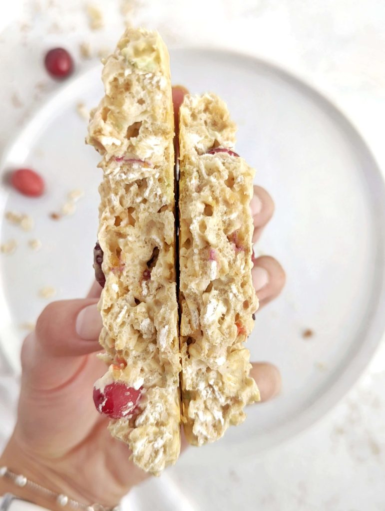 A really big and good Single Serve Oatmeal Protein Cookie for a quick dessert or post workout treat. This oatmeal protein cookie for one is gluten free, sugar free and can easily be made Vegan too!