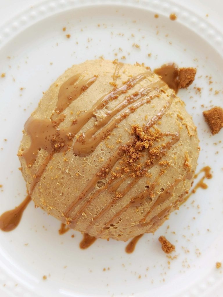 Triple Biscoff Stuffed Protein Cookie with crushed Biscoff biscuits in the dough, Speculoos protein powder and a cookie butter lava filling. These high protein Biscoff lava cookies are a healthy way to hit that Speculoos cookie butter craving.