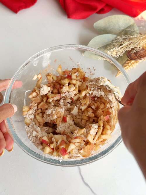 Fold in chopped apples