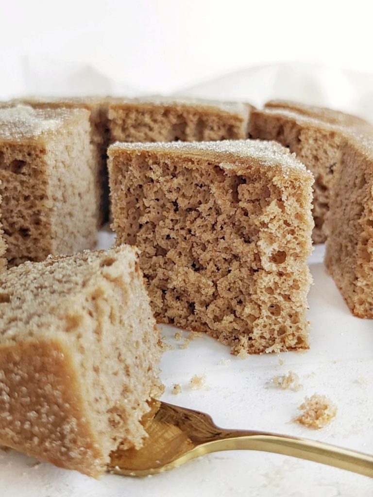 Apple Cider Donut Protein Cake that’s soft and flavor-packed just like your fresh-baked favorite fall doughnut. Healthy apple cider donut cake uses protein powder for sweetness, and sugar free homemade apple cider too. Low fat and low carb too!