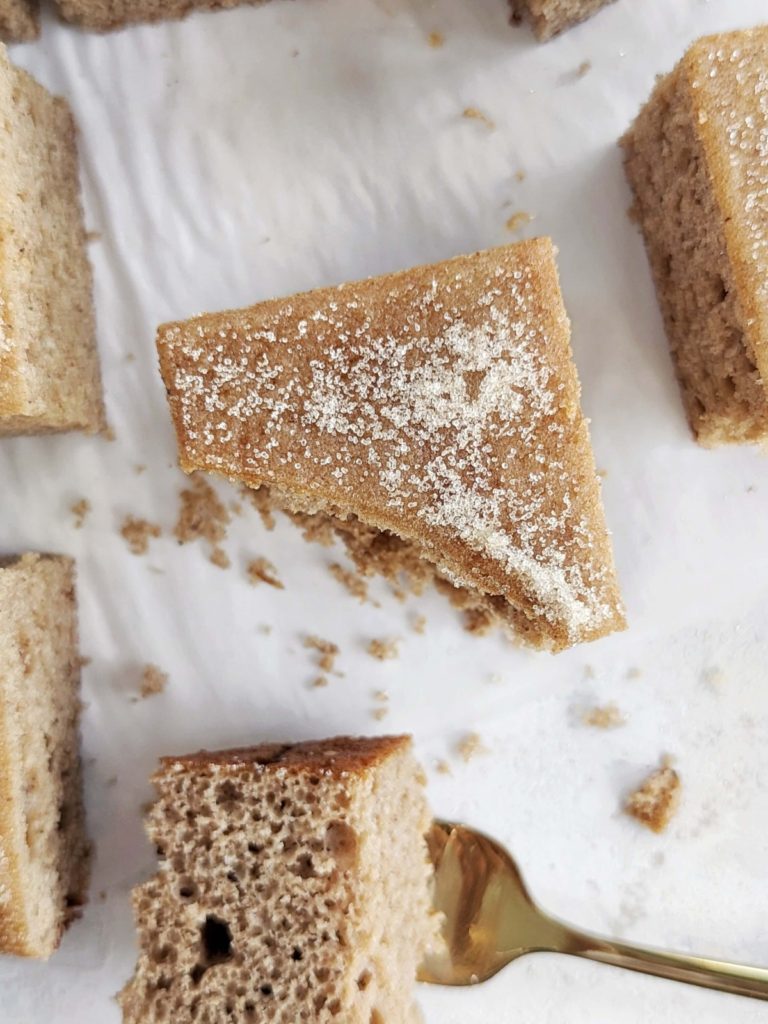 Apple Cider Donut Protein Cake that’s soft and flavor-packed just like your fresh-baked favorite fall doughnut. Healthy apple cider donut cake uses protein powder for sweetness, and sugar free homemade apple cider too. Low fat and low carb too!