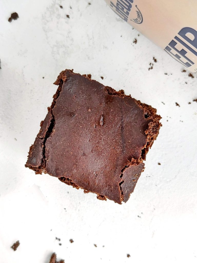 Rich and chocolatey Kefir Brownies with extra high protein, low sugar and low fat! Chocolate Kefir protein brownies use protein powder, monkfruit and stevia for a sugar free recipe.