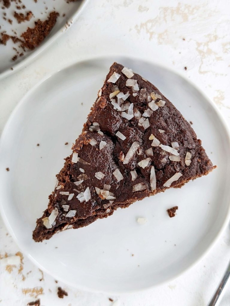 Indulge in this Chocolate Protein Cookie Cake made with chocolate protein powder, chocolate almond butter and cocoa powder. Rich and healthy chocolate cookie cake is sugar free and low fat!