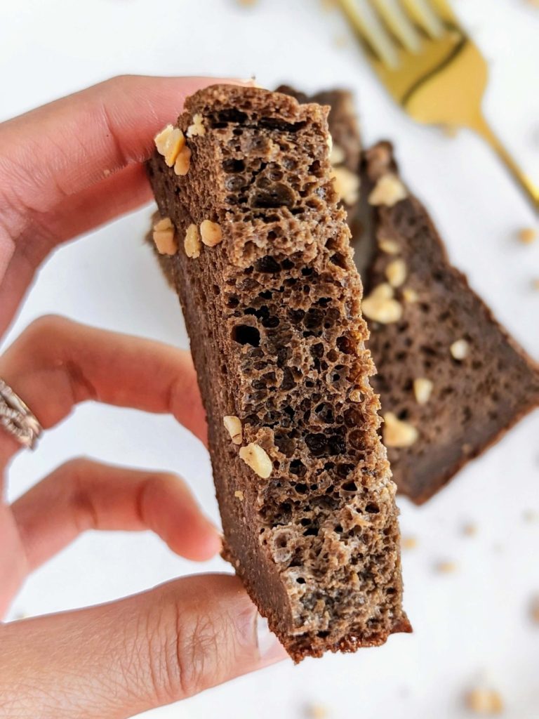 Delicious and nutritious Chocolate Toffee Protein Bread is the perfect treat for any time of day. Rich with chocolate protein powder, cocoa and toffee bits, and healthy with no oil or extra sugar.