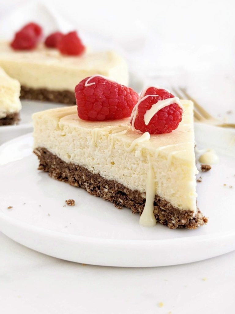 Unbelievable healthy Cottage Cheese Protein Cheesecake will satisfy your sweet tooth without sabotaging your fitness goals. A low calorie, low fat, sugar free and high protein cottage cheese cheesecake!