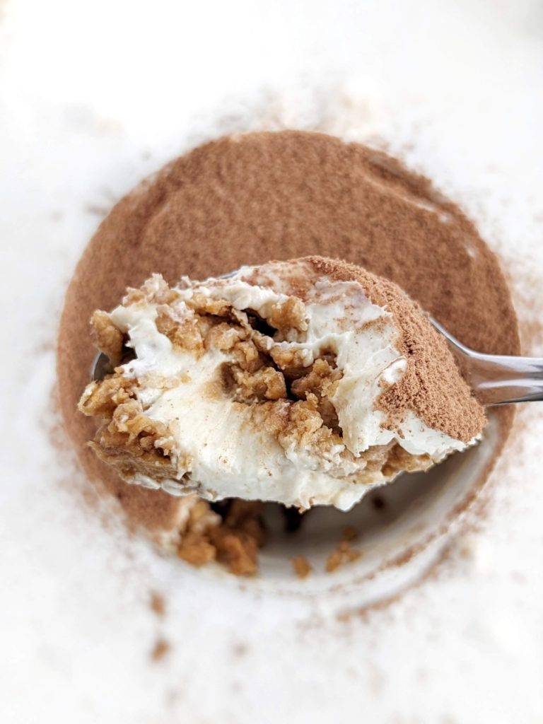 Rice Cake Tiramisu is an easy twist on the classic Italian dessert. It’s made with rice cakes instead of ladyfingers, and protein powder instead of sugar, but just as creamy and delicious.