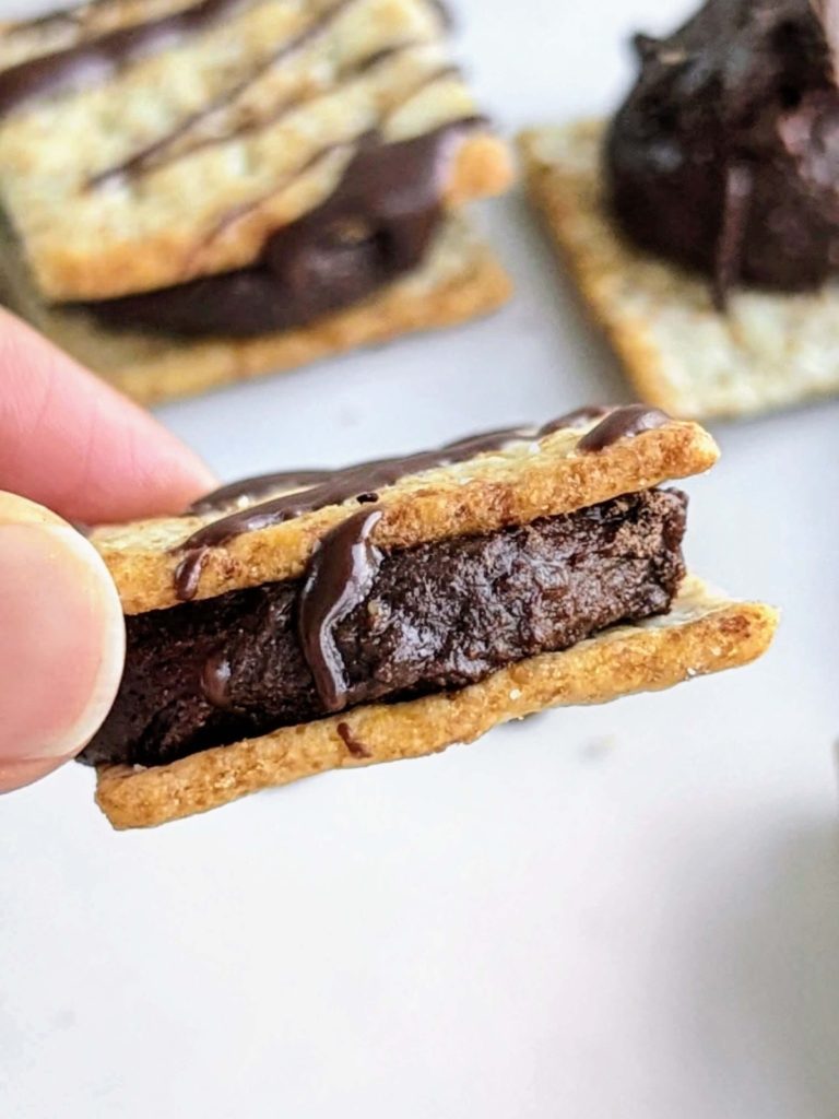 Protein Chocolate Cracker Sandwich is the blend of sweet and salty that you’ve been waiting for! High protein chocolate spread inside wheat thin crackers - an easy, healthy, low sugar snack.