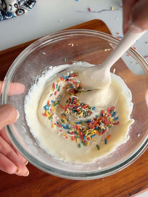Fold in sprinkles