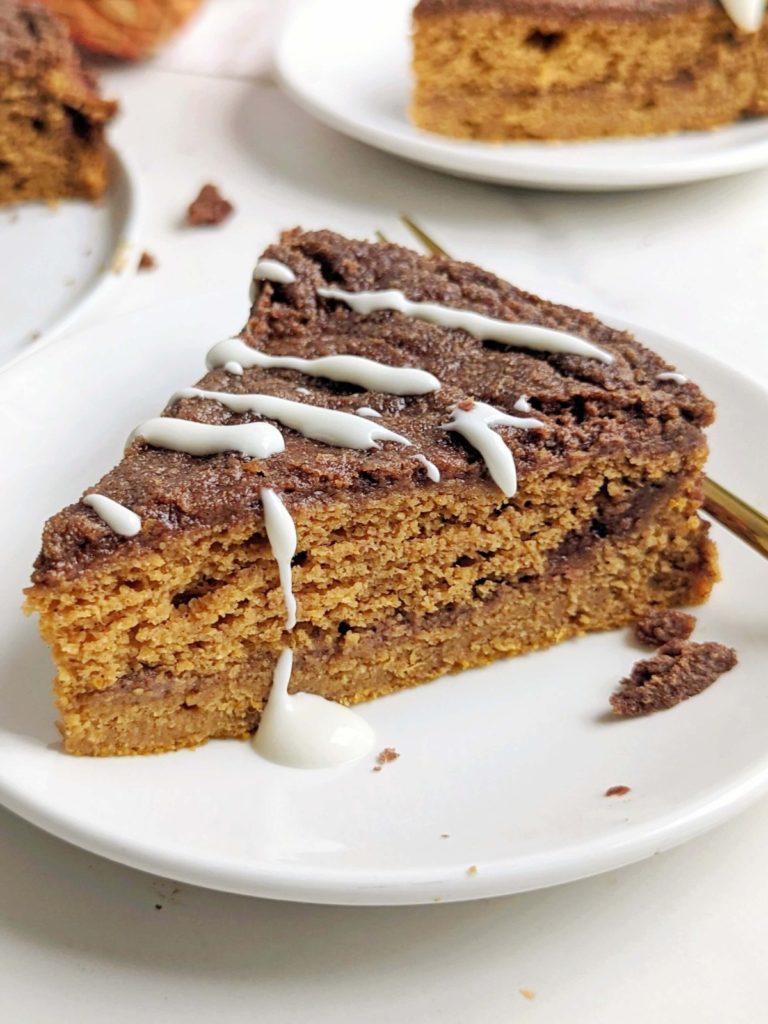 Truly the only Healthy Pumpkin Coffee Cake you want - it’s low fat, high protein, sugar free and absolutely delicious with the protein cream cheese icing on top! 