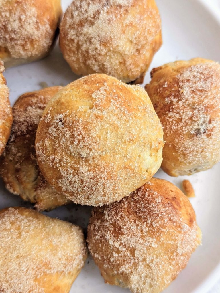 Mini Apple Pie Bombs are the perfect combination of sweet, satisfying, and guilt-free. A high protein, low sugar dough with sugar-free cinnamon apples and coating, made in the air fryer!