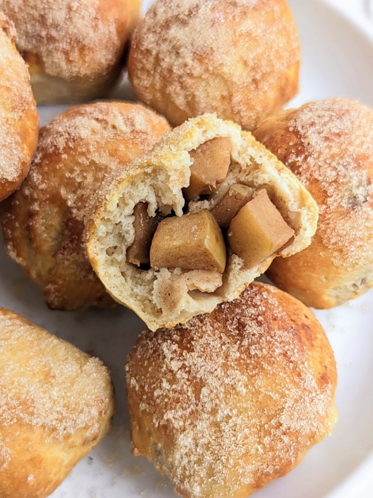 Mini Apple Pie Bombs are the perfect combination of sweet, satisfying, and guilt-free. A high protein, low sugar dough with sugar-free cinnamon apples and coating, made in the air fryer!