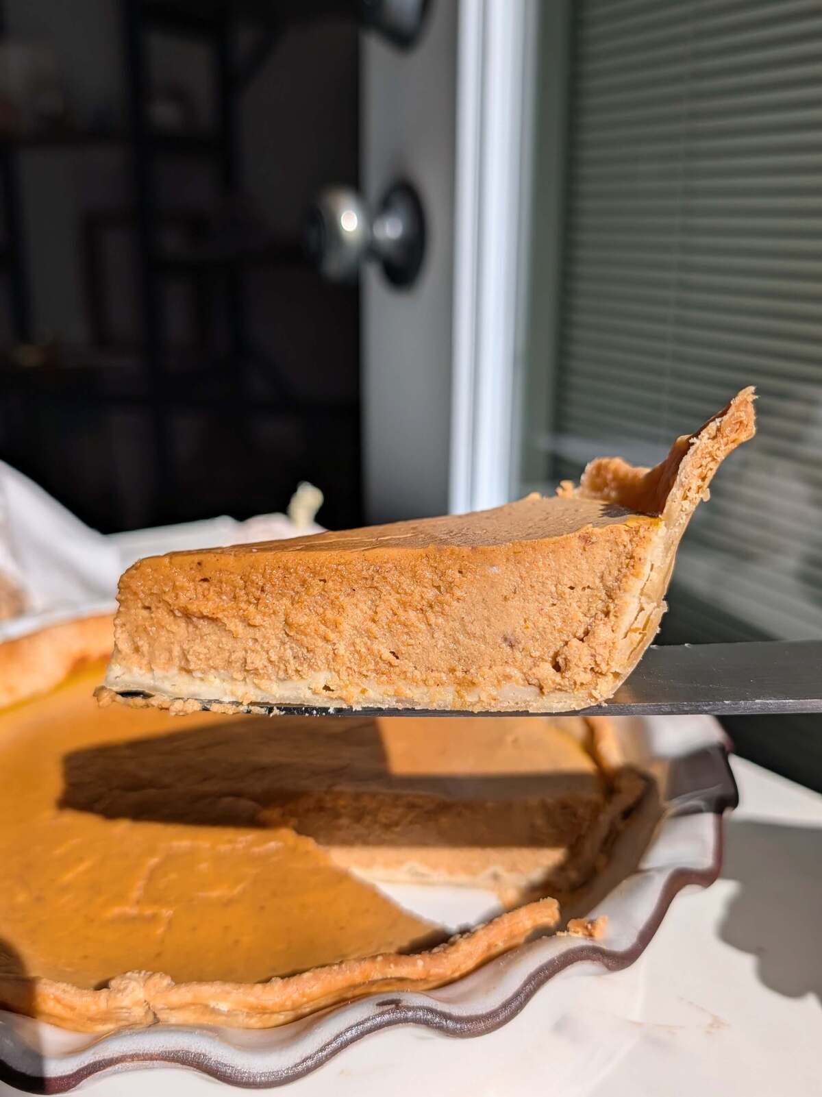 Protein Pumpkin Pie is soft and creamy but healthy! Made using protein powder - no sugar or condensed milk - it’s perfect to celebrate Thanksgiving party with health goals in check.