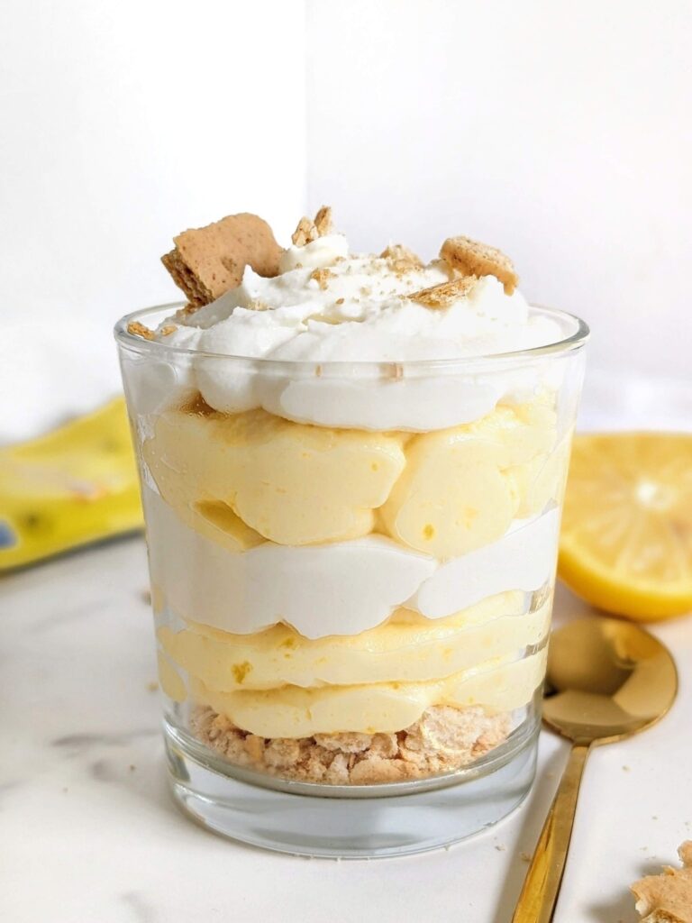 Blissfully Healthy Lemon Ricotta Dessert is perfect for Spring! Protein Lemon Ricotta Trifle is Low sugar, low fat and high protein.