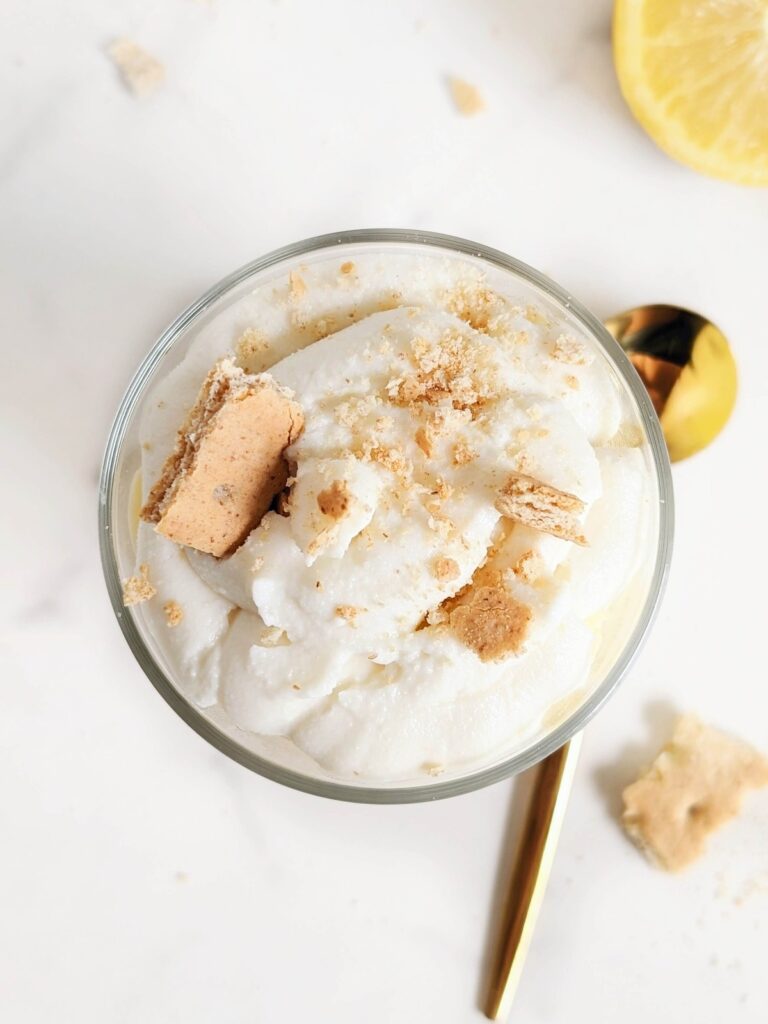 Blissfully Healthy Lemon Ricotta Dessert is perfect for Spring! Protein Lemon Ricotta Trifle is Low sugar, low fat and high protein.